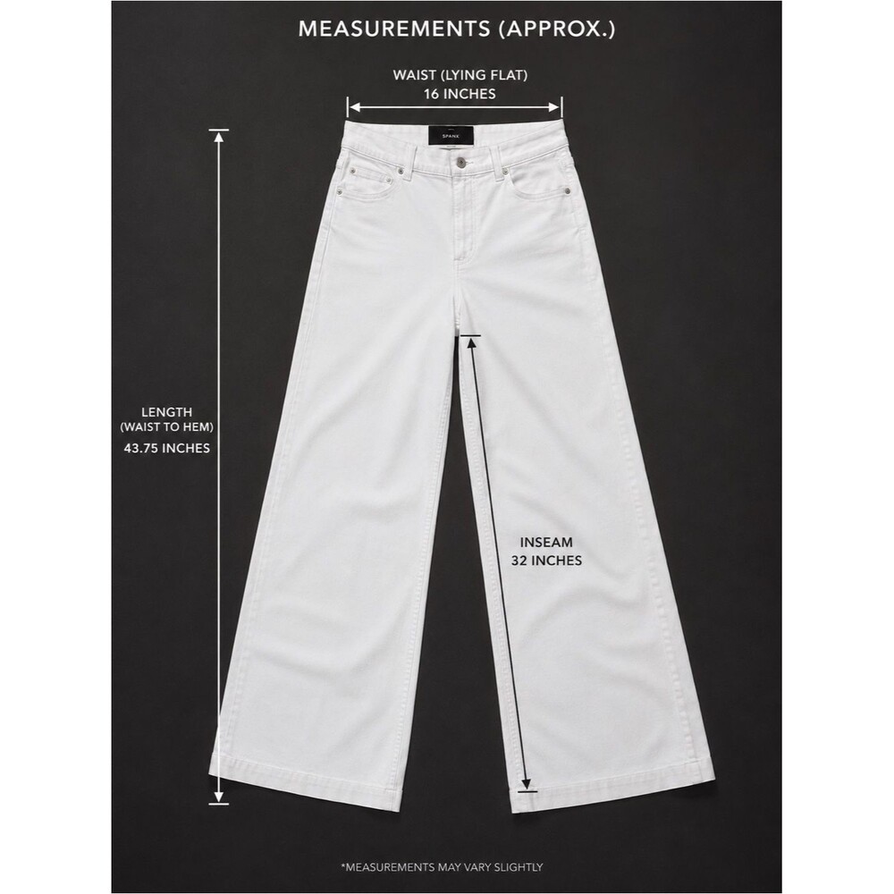 SPANX White Wide Leg Jeans High Rise Stretch Denim Pants Large Coastal Chic Luxe - Picture 9 of 9